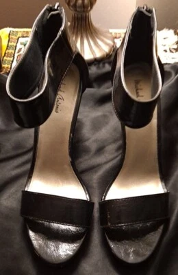 Michael Antonio Women Black Patent leather/ Open Toe Ankle Zip Back/9 - Image 1 of 4