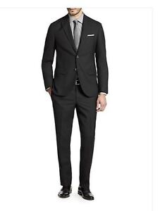 Saks Fifth Avenue Modern Fit Men's Wool Sportcoat Blazer Jacket Black NWT $598