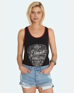 T-shirt donna Element Pic Tank H3SGA5ELP8 nera con bordo rosso (media) nuova con etichette - Foto 1 di 3