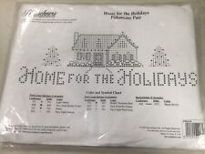 Herrschners Pillowcases To Cross Stitch-"Home For The Holidays" Set 2 Cases- New