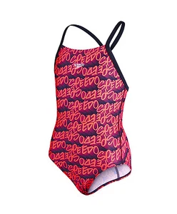 Speedo Mädchen Endurance Allover Rippleback Print 41 Badeanzug schwarz rot - Bild 1 von 1