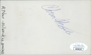 Chris Short Baseball Player Signed 3x5 Index Card JSA Authenticated - Picture 1 of 2