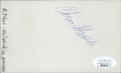 Chris Short Baseball Player Signed 3x5 Index Card JSA Authenticated - Image 1 of 2