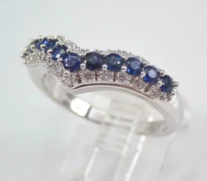 3.00 Carat Round Cut Sapphire & Lab Created Diamond 14k White Gold FN - Picture 1 of 7