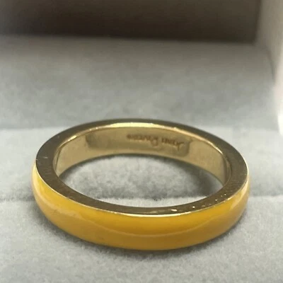 ANILLO BANDA CHAPADO EN ORO AMARILLO ESMALTE JOAN RIVERS TALLA 9.5 Foto 1 de 4
