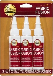 Fabric Fusion Glue Permanent Adhesive for Leather, Cotton, Flannel, 0.66oz 3pack - Picture 1 of 5