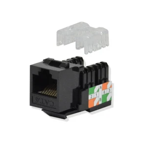50 pack lot Keystone Jack Cat6 Black Network Ethernet 110 Punchdown 8P8C - Picture 1 of 3