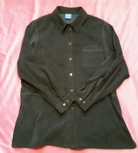 Westbound Sz 2X Shirt Womens Fall Chocolate Button Front Soft L/S Career Top - Picture 1 of 6
