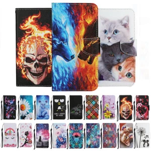 For Samsung A53 A52 5G A32 A23 Phone Slim Case Painted Leather Flip Wallet Cover - Picture 1 of 87