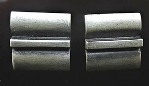 PAIR OF VINTAGE 1960'S SILVER MODERNIST CUFFLINKS -SCANDiNAVIA - Picture 1 of 4