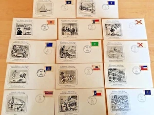 LOT OF 14  MISC  US STATE    POSTAL COVERS - Picture 1 of 1