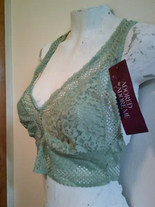 Adored By Adore Me Bra Womens Size Small Green Sheer Floral Jenny Bralette New - Picture 1 of 3