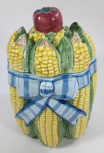 Vintage Fitz & Floyd Ceramic Corn Cob Canister Storage / Cookie Jar. 1995. - Picture 1 of 11