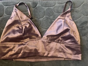 New Ladies Mocha Silky Smooth Non Wire Bralette Top 10-12 10 12 - Picture 1 of 3