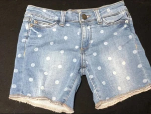 DL1961 Kids Girl's Polka Dot Denim Shorts Size 7 Light Wash (worn Once) EUC - Picture 1 of 5