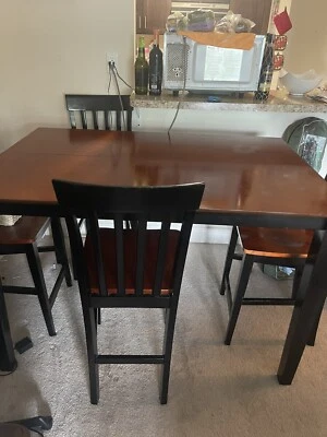 5-Piece Kitchen Table Set - Buttermilk/Cherry - Image 1 of 4