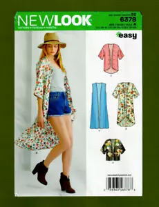Kimono & Duster Sewing Pattern~Easy~Length Variations (Size XS-XL) New Look 6378 - Picture 1 of 6