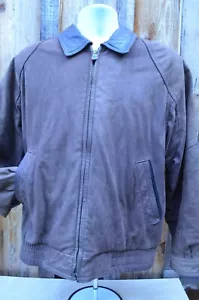 Members Only Herren Leder Motorrad Jacke Mantel Braun LARGE - Bild 1 von 8