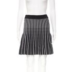 Maje Jibraltar Pleated Knit Skirt Black White Elastic Waist Flared Womens 1 S