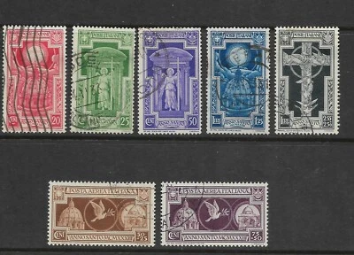 Italy Scott #310-#314, #CB1-#CB2 used 1933 Holly Year set, postal cancels, f/vf - Image 1 of 2