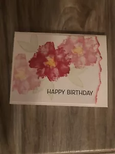 Tarjetas de feliz cumpleaños, conjunto de 4 estampillas completas, entintadas artísticamente - Imagen 1 de 2
