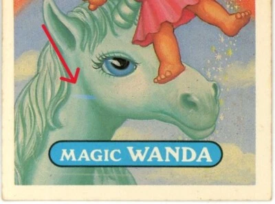 1987 Topps Garbage Pail Kids MAGIC WANDA 452b PURPLE HAZE on UNICORN ERROR OS11 - Image 1 of 3