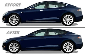 Superposición de apagón de eliminación de cromo para ventana Tesla Model S 2012-22 y ajuste lateral - Imagen 1 de 7