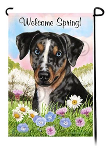 Welcome Spring Garden Flag - Catahoula Leopard Dog - Imagen 1 de 1