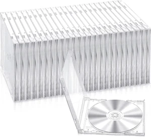 25 Pcs CD Jewel Case Plastic CD Cases Clear DVD Case Single CD Cases for Standar - Picture 1 of 12