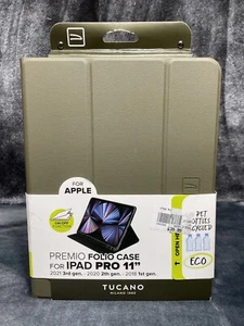 Tucano iPad Pro 11" Link Folio Case (2021 3rd, 2020 2nd, 2018 1st gen) Olive - Picture 1 of 4