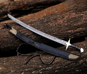 Hand Forged Damascus Steel Arabian Sword Handmade Persian Arabic Pirate Sword - Picture 1 of 6
