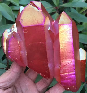 1227g  Red Flame Aura Quartz Titanium Plated Crystal Healing Cluster ip0360 - Picture 1 of 11