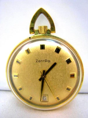 Zentra reloj de bolsillo para hombres reloj frac Savonette calibre PUW 461 D.B.G.M. hacia 1969  Foto 1 de 3