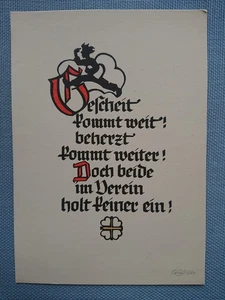 alte Ansichtskarte AK Georg Plischke Spruchkarte Teufel Läufer Scherenschnitt - Picture 1 of 2