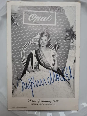 original signiertes autogramm MRS GERMANY 1960 INGRUN HELGARD MOECKEL - Bild 1 von 2