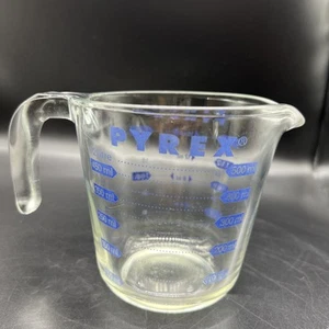 Vintage Pyrex Blue Pyro 2 tazze 500 ml misurino made in USA - Foto 1 di 5