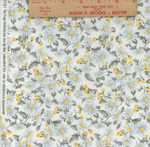 Sprouting Daisies Quilters Only Calico Spring Cotton Fabric 1 yd  x 44" - Picture 1 of 1