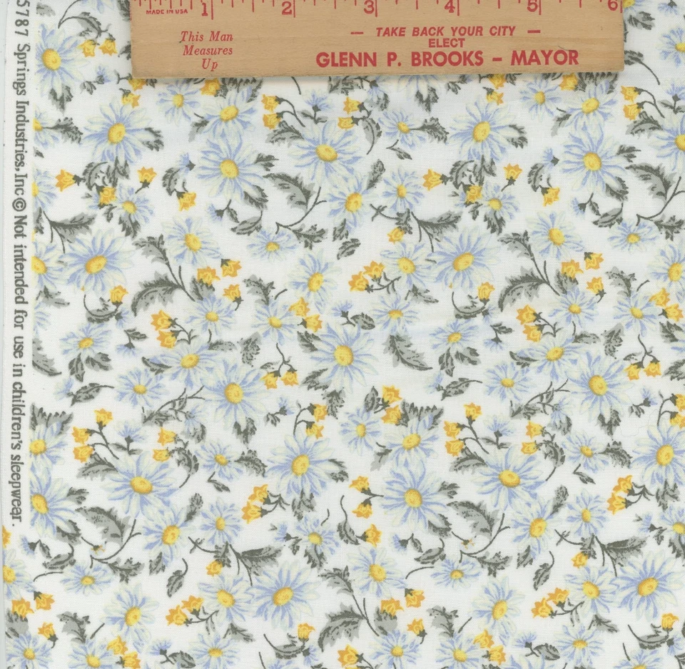 Sprouting Daisies Quilters Only Calico Spring Cotton Fabric 1 yd  x 44" - Image 1 of 1