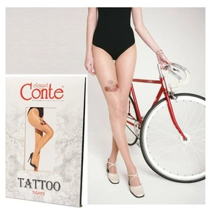 Conte Tattoo Butterfly quality sheer tights 20 den hosiery colorful natural red - Picture 1 of 7