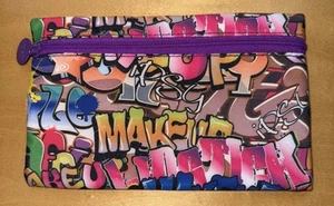 Ipsy Glam Makeup Jewelry Bag Graffiti Design 7.5 x 5 inch (Bag only) Groovy Hip - Picture 1 of 3
