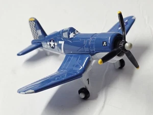 Disney’s Pixar Planes #7 Blue SKIPPER RILEY Mattel Die Cast Toy Aircraft 4" - Picture 1 of 16