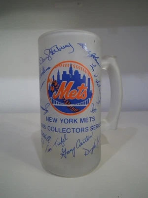 NEW YORK METS 25th ANNIVERSARY 1986 CHAMPIONSHIP SERIES AUTO SIGN FROSTED MUG - Image 1 of 4