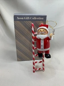 Avon Gift Collection Weihnachtsmann-Ornament aus Holz, Weihnachtsmann hängt den Stern 4,5" hoch - Bild 1 von 5