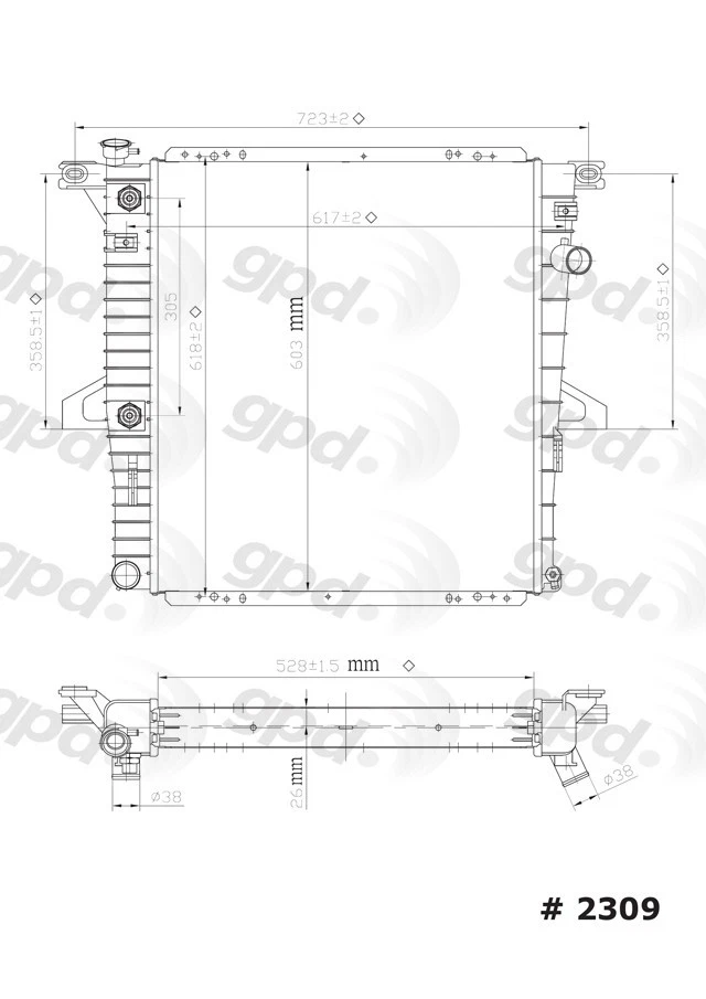 Radiador Global Parts Distributors Llc 2309C 00 05 Explorerx Foto 1 de 1