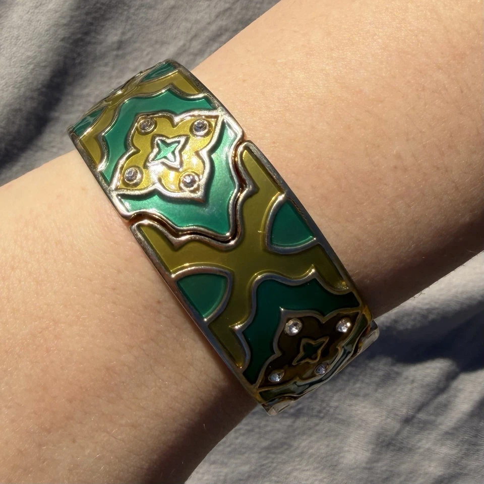 Pulsera elástica esmaltada Premier Designs regalo retro mujer fiesta vacaciones joyería Foto 1 de 1