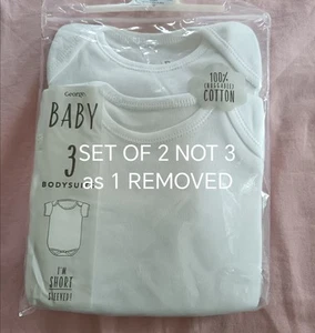 Set of 2 Plain Babies Baby Grow Gown Body Suit Sleep Vest Romper 6-9 Months - Picture 1 of 5