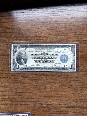 1918 Series $1 United States Federal Reserve Bank Chicago - Image 1 of 4
