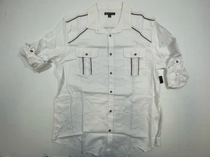 INC International Concepts weißes Langarmhemd mit Knopfleiste für Herren XL - Bild 1 von 8