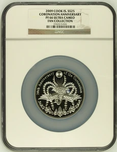 Islas Cook 2013 S$25 plata 5 oz aniversario coronación NGC PF66UC - Imagen 1 de 3