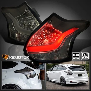 Smoke Fits 2012-2014 Ford Focus Hatchback LED Tube Tail Lights Brake Lamps Pair - Picture 1 of 13